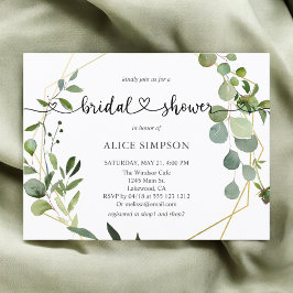 Greenery Eucalyptus Heart Brautparty Einladungspostkarte