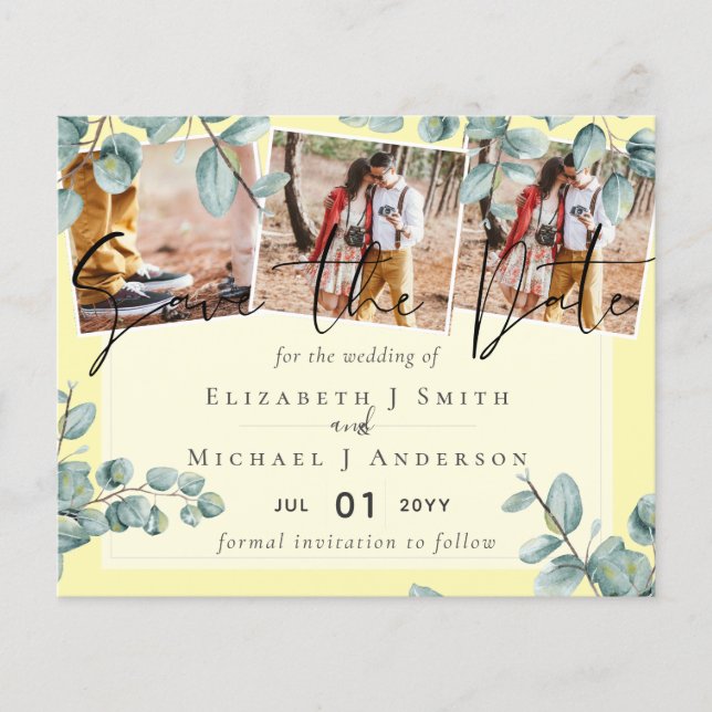 Greenery Eucalyptus Lilac Lemon Gray Wedding (Vorderseite)