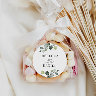 Greenery Eucalyptus Personalisiert Wedding Runder Aufkleber