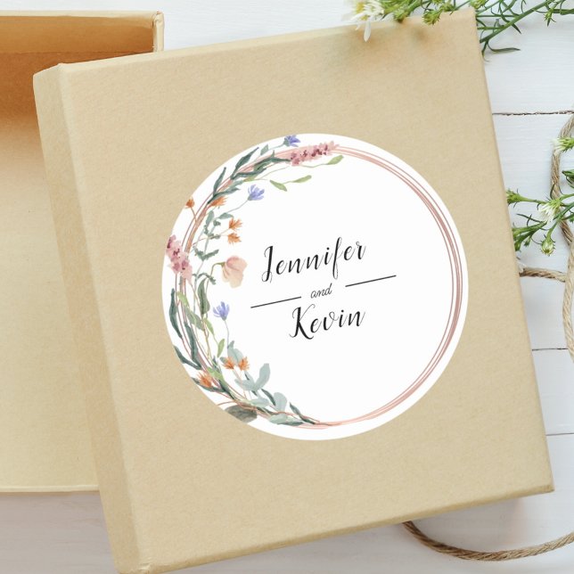 Greenery Eucalyptus Personalisiert Wedding Runder Aufkleber (Von Creator hochgeladen)