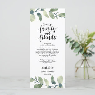 Greenery Eucalyptus Place Einstellung Danke Karte