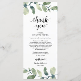 Greenery Eucalyptus Place Einstellung Danke Karte