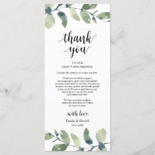 Greenery Eucalyptus Place Einstellung Danke Karte
