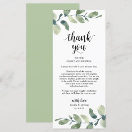 Greenery Eucalyptus Place Einstellung Danke Karte