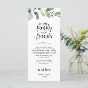 Greenery Eucalyptus Place Einstellung Danke Karte