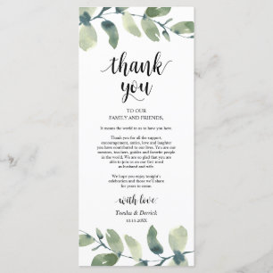 Greenery Eucalyptus Place Einstellung Danke Karte