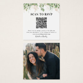 Greenery Eucalyptus QR Code Foto Wedding RSVP