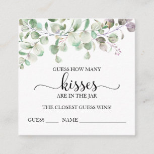 Greenery Eucalyptus rät wie viele Kisses Cards Begleitkarte