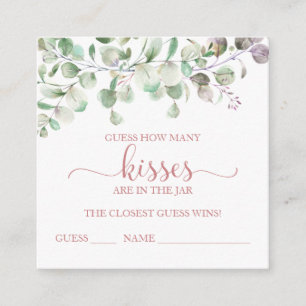 Greenery Eucalyptus rät wie viele Kisses Cards Begleitkarte