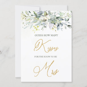 Greenery Eucalyptus rät, wie viele Kisses spielen Einladung