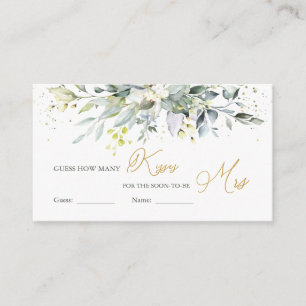 Greenery Eucalyptus rät wie viele Küsse in Jar Begleitkarte