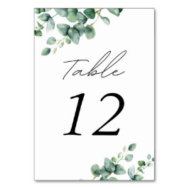 Greenery Eucalyptus script-Foto Tischnummer