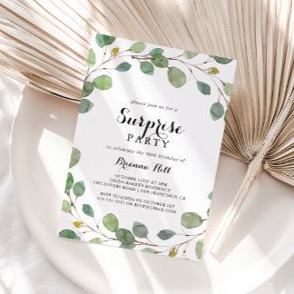 Greenery Eucalyptus Surprise Party Einladung