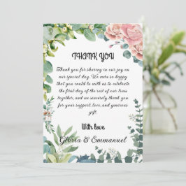 Greenery Eucalyptus Verlass Floral Wedding Dankeskarte