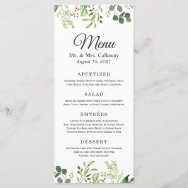 Greenery Eucalyptus Verlasst Elegante Chic Wedding Menükarte