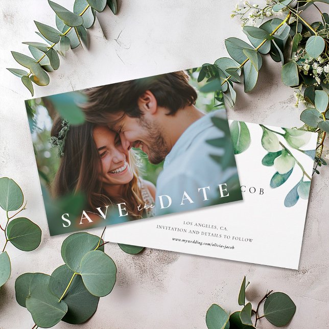 Greenery Eucalyptus Watercolor Save The Date (Von Creator hochgeladen)