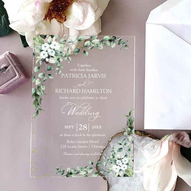 Greenery Eucalyptus Wedding Acryleinladungen (Von Creator hochgeladen)