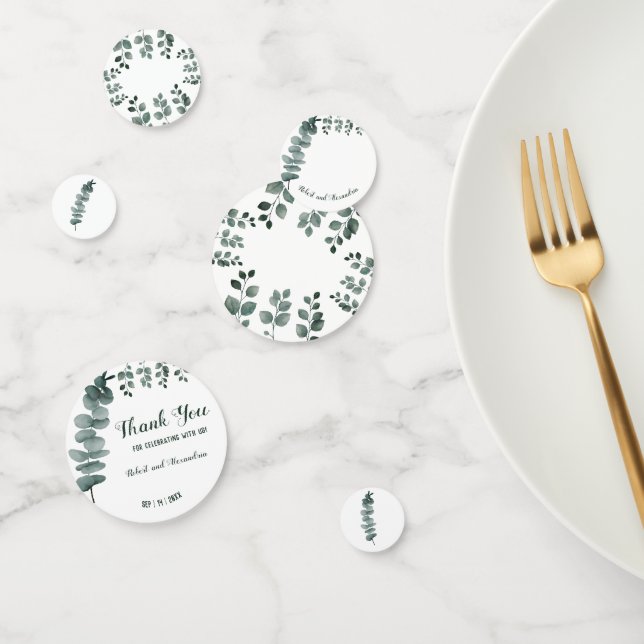 Greenery Eucalyptus Wedding Brautparty Confetti Konfetti (Gruppe)