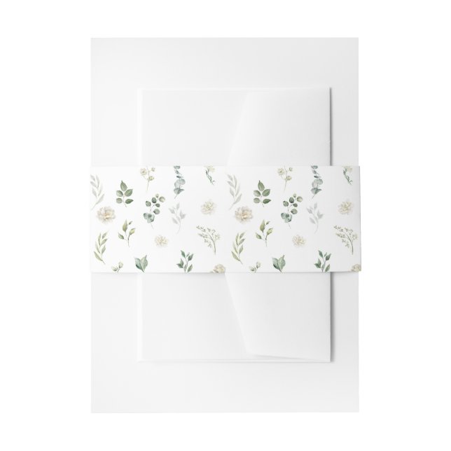 Greenery Eucalyptus wedding Einladung Bauchband Einladungsbanderole (Vorderseite Beispiel)