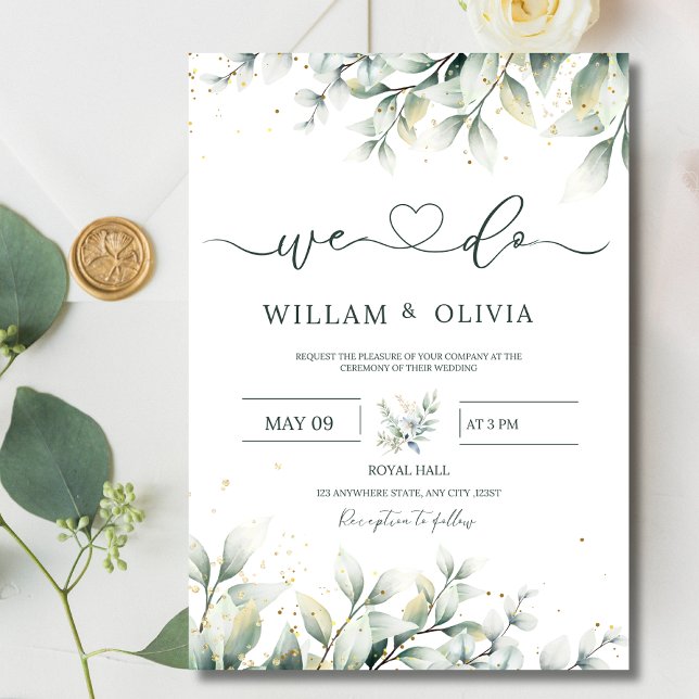 Greenery Eucalyptus Wedding Einladung Blumenhochze (Von Creator hochgeladen)