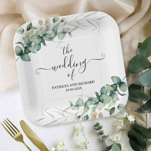 Greenery Eucalyptus Wedding Pappteller