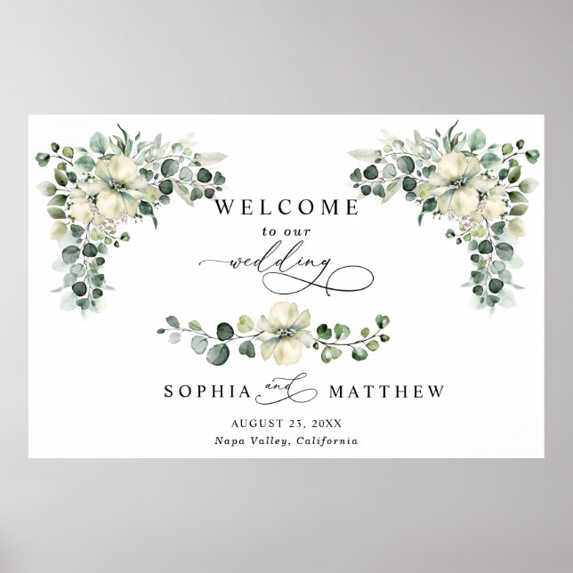 Greenery Eucalyptus Wedding Poster (Vorne)