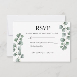Greenery Eucalyptus Wedding RSVP Karte