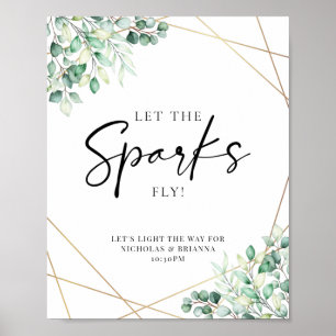 Greenery Eucalyptus Wedding Sparkler Absenden Poster