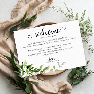Greenery Eucalyptus Wedding Welcome Hotel Card Einladung