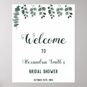 Greenery Eucalyptus Welcome Brautparty Sign Poster
