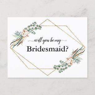 Greenery Eucalyptus wird meine Bridesmaid-Karte se Feiertagspostkarte