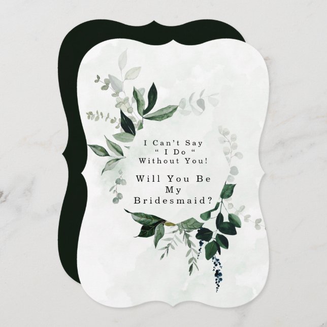 Greenery Eucalyptus wird meine Bridesmaid sein Einladung (Vorne/Hinten)