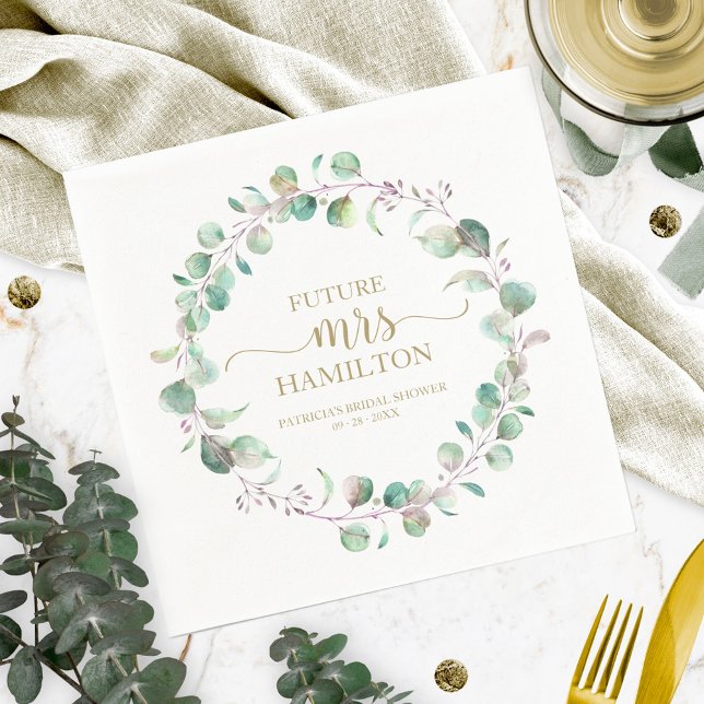 Greenery Eucalyptus Wreath Brautparty Napkins Serviette (Von Creator hochgeladen)