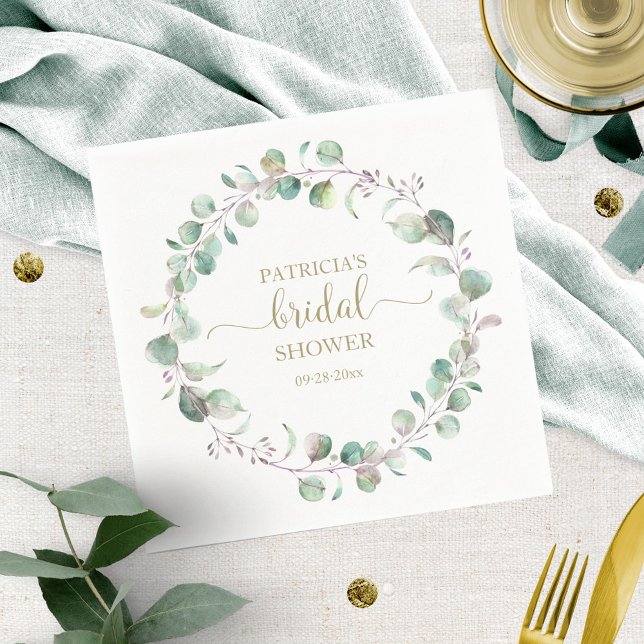 Greenery Eucalyptus Wreath Brautparty Serviette (Von Creator hochgeladen)