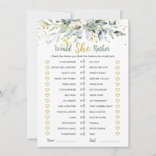 Greenery Eucalyptus würde sie eher Bridal Game Einladung