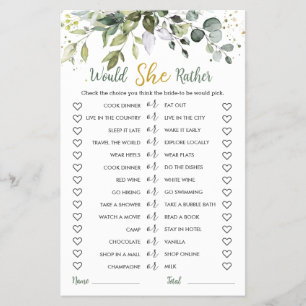 Greenery Eucalyptus würde sie eher Bridal Game Flyer