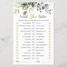 Greenery Eucalyptus würde sie eher Bridal Game Flyer