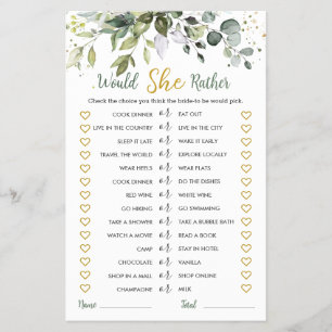 Greenery Eucalyptus würde sie eher Bridal Game Flyer