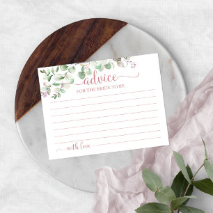 Greenery Eukalyptus Brautparty Advice Cards