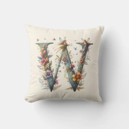Greenery Fairies Monogram Letter W Kissen