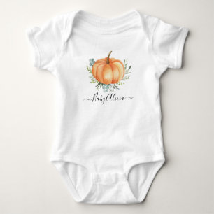Greenery Fall Little Pumpkin Baby Duschgeschenk Strampler