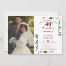 Greenery Floral 40. Hochzeitstag Foto