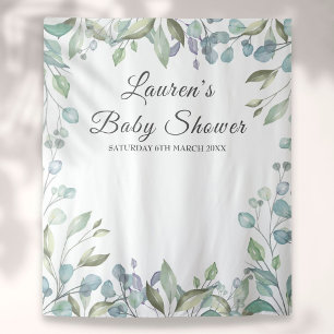 Greenery Floral Baby Shower Foto Stand Hintergrund Wandteppich