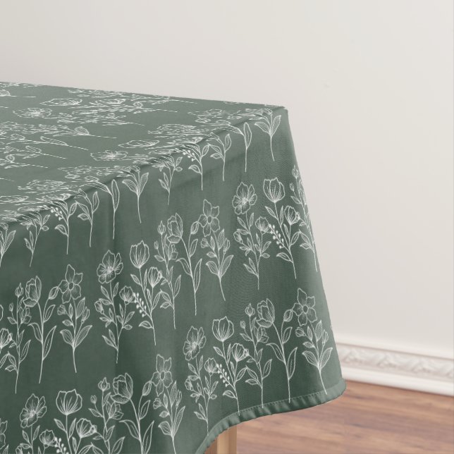 Greenery Floral Boho Sage Green Wedding Tischdecke (Beispiel)