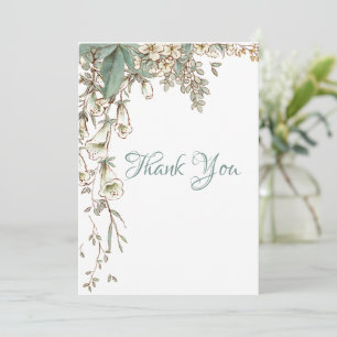 Greenery Floral Garland Script Elegante Hochzeit Dankeskarte