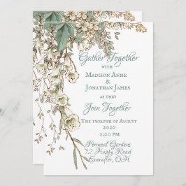 Greenery Floral Garland Script Elegante Hochzeit Einladung