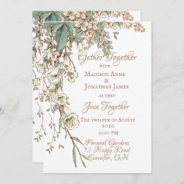 Greenery Floral Garland Script Elegante Hochzeit Einladung