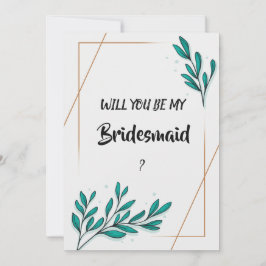 Greenery Floral Gold Foil Blätter Bridesmaid Einladung