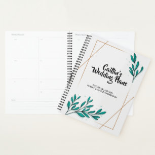 Greenery Floral Gold Foil Blätter Hochzeitsplaner Planer