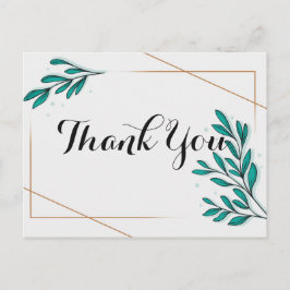 Greenery Floral Gold Foil Blätter Vielen Dank Postkarte